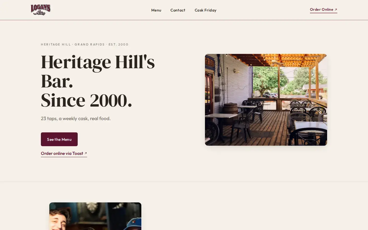 Screenshot of Logan's Alley website